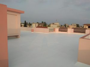 Application of elastomeric acrylic liquid membrane for Roof waterproofing cum heat resistance treatment at Salt Lake city