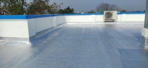 APP membrane waterproofing with aluminum paint on top for heat reflection