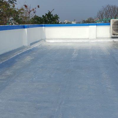 APP membrane waterproofing with aluminum paint on top for heat reflection