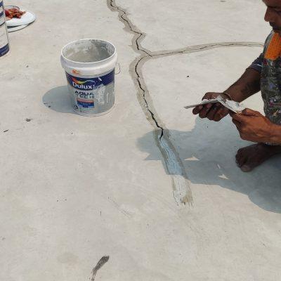 Roof Crack Repair by sealant, non shrink resilience mortar/putty