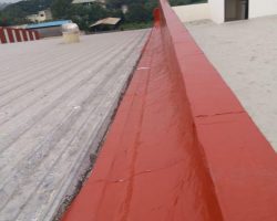 Colored self sdhesive membrane on industrial roof sheet